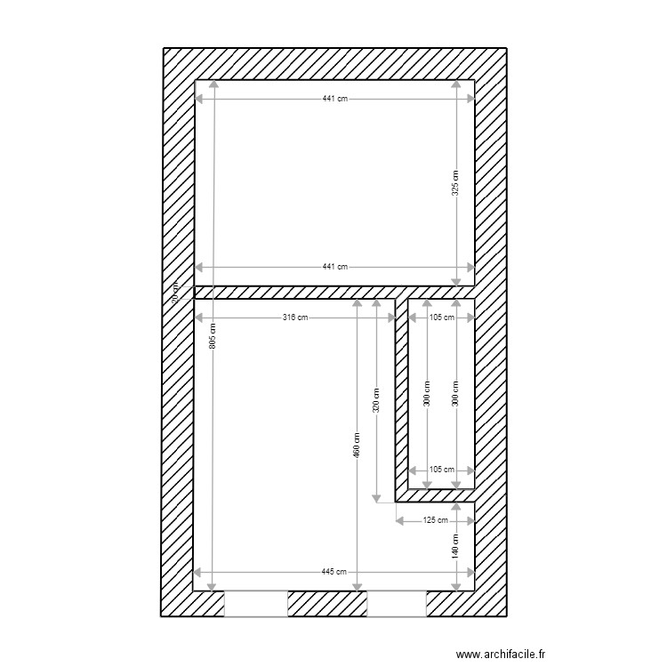 implantation mur rdc. Plan de 0 pièce et 0 m2