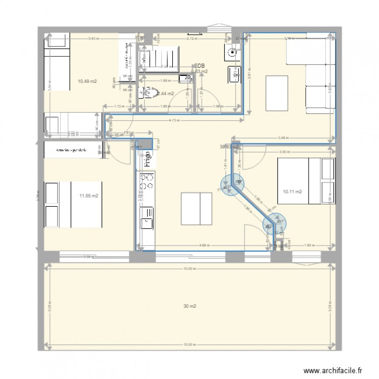 BIEDERMANN AVP 3,. Plan de 8 pièces et 102 m2