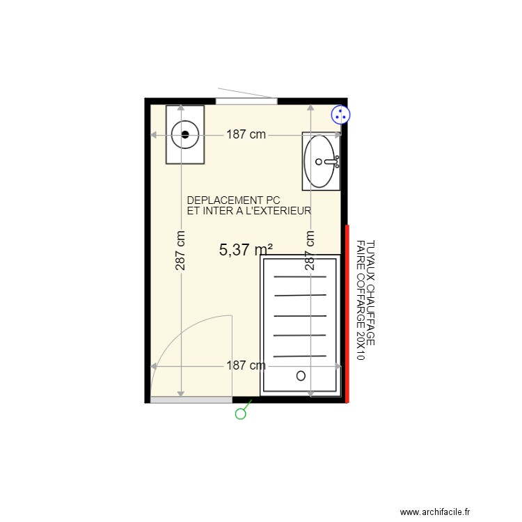 DOS SANTOS SABRINA . Plan de 1 pièce et 5 m2