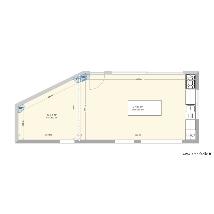 extension1. Plan de 0 pièce et 0 m2