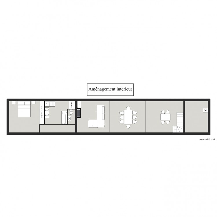 Aménagement interieur longère. Plan de 0 pièce et 0 m2