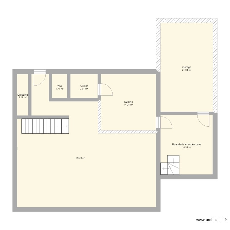 Plan maison RDC V1. Plan de 0 pièce et 0 m2