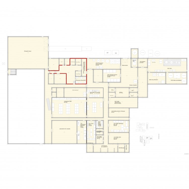 V991 Agrandissement GMP CRO 14 000p2 Locaux et Équipements V991. Plan de 0 pièce et 0 m2