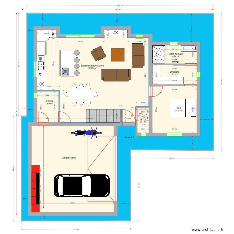 Plan Etage 119m2. Plan de 0 pièce et 0 m2