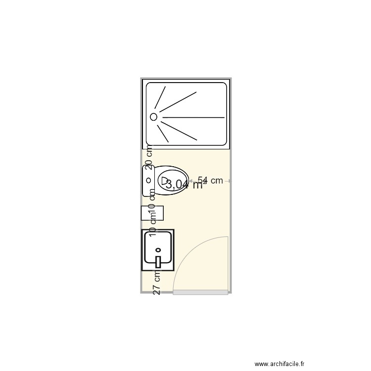 SDE DENYS. Plan de 1 pièce et 3 m2