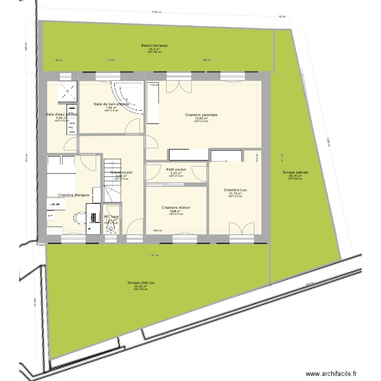 chambre margaux. Plan de 20 pièces et 274 m2