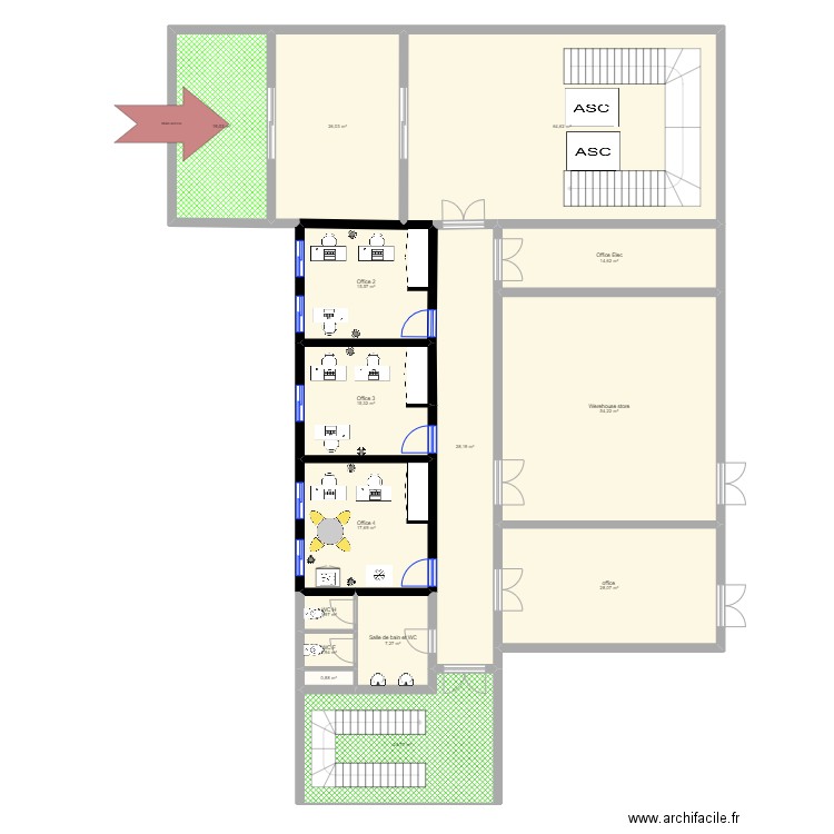 OFFICE MHPS. Plan de 15 pièces et 320 m2
