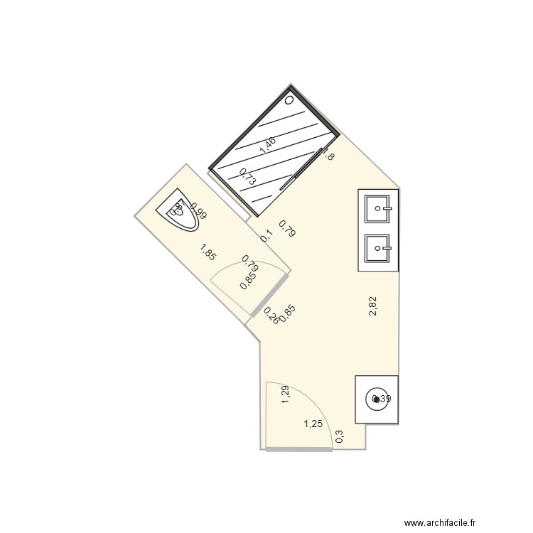 Perrot SDB WC. Plan de 0 pièce et 0 m2