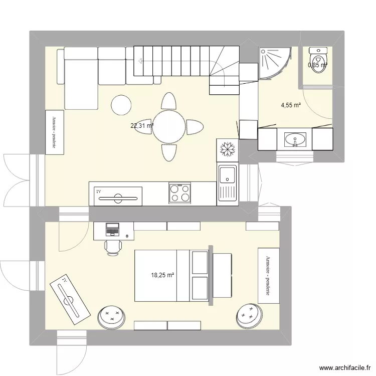 appartement r&eacute;nov&eacute;. Plan de 