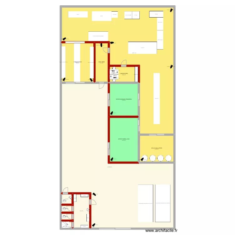 plan usine 630m2 sans machines. Plan de 