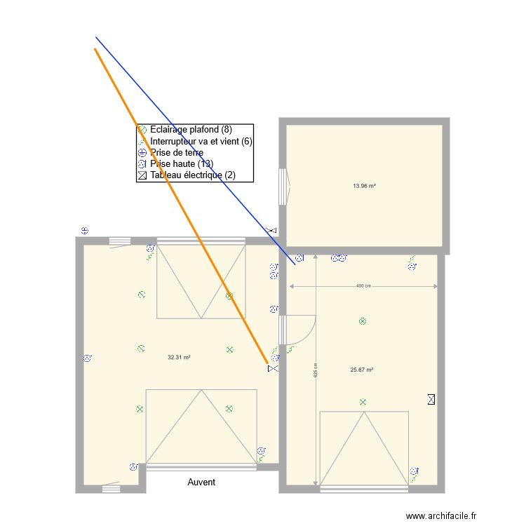 Extension coté maison plan b. Plan de 0 pièce et 0 m2
