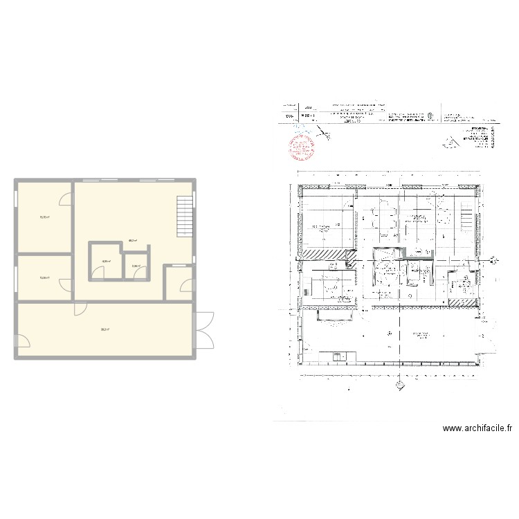 maison ronquerolles. Plan de 6 pièces et 128 m2