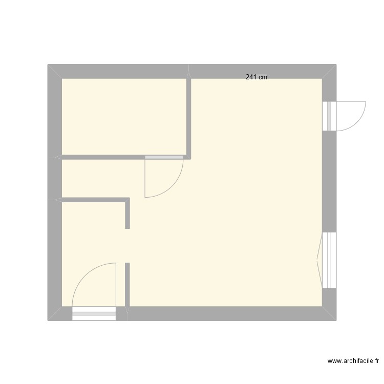 coat. Plan de 2 pièces et 20 m2