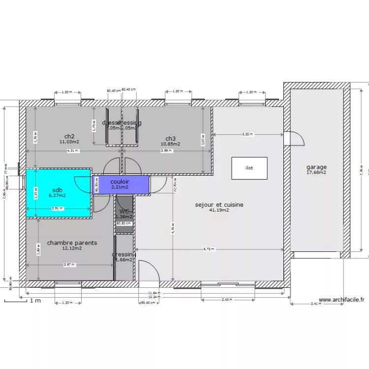 rosa cote 1 garage. Plan de 
