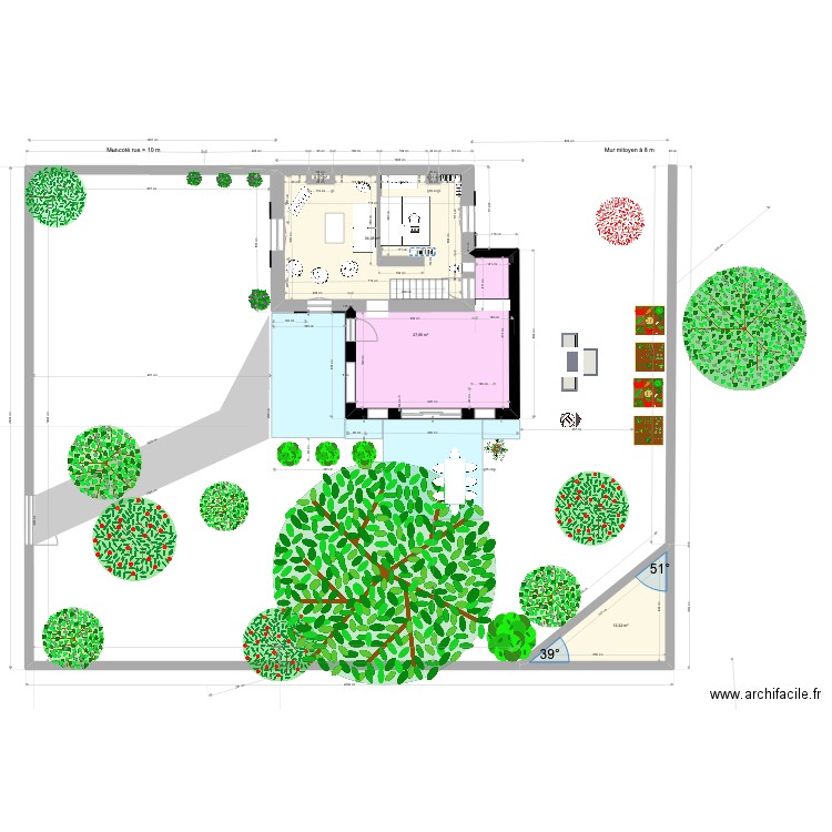 villa Lili plain pied plan jardin. Plan de 5 pièces et 75 m2