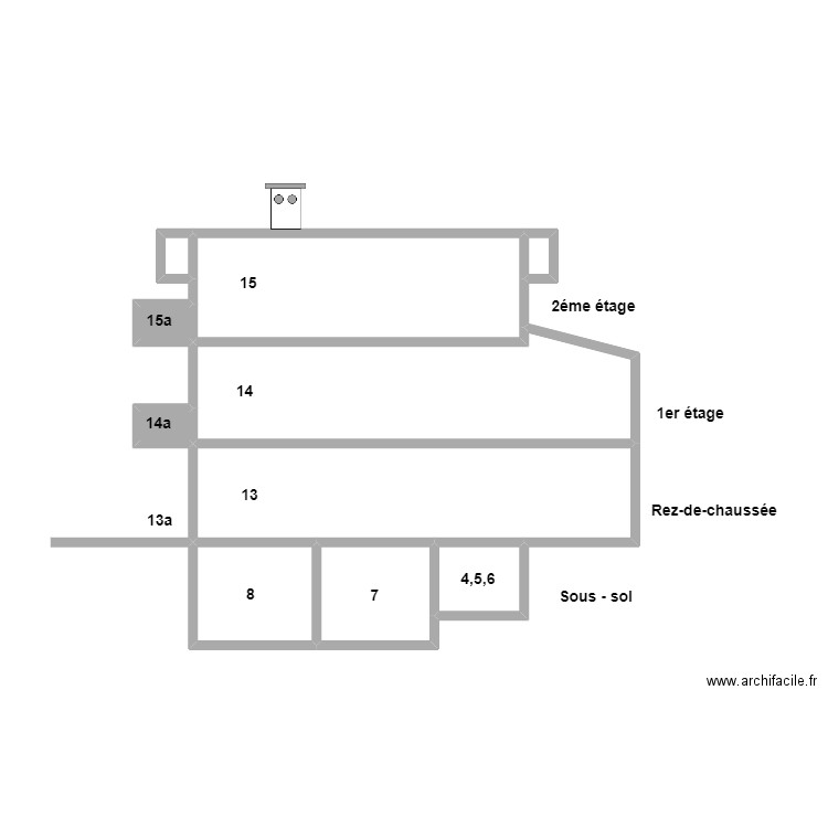 Coupe 16.08. Plan de 10 pièces et 55 m2