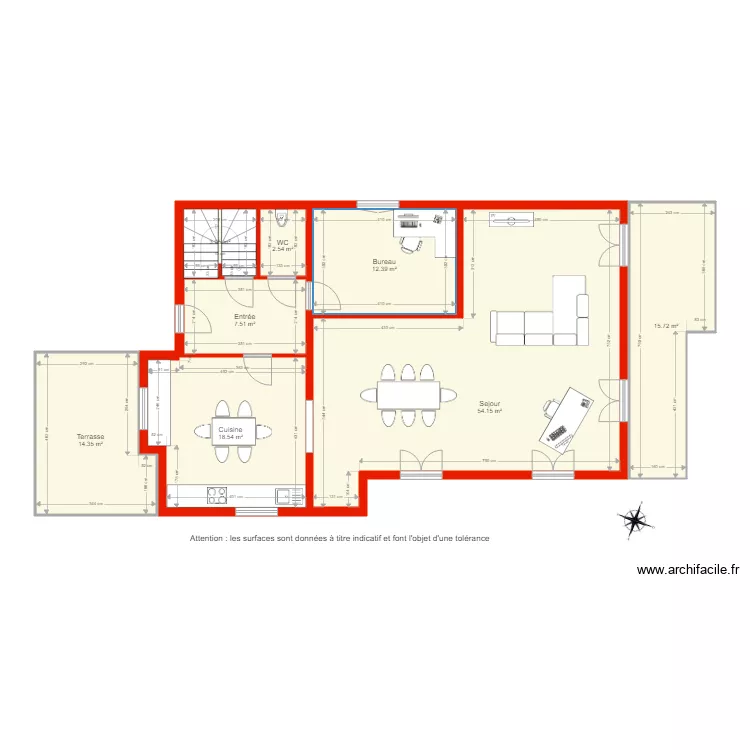 BI 2463 rdc c&ocirc;t&eacute;. Plan de 