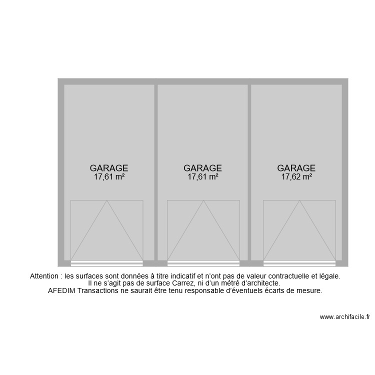 BI 8064 GARAGE . Plan de 3 pièces et 53 m2