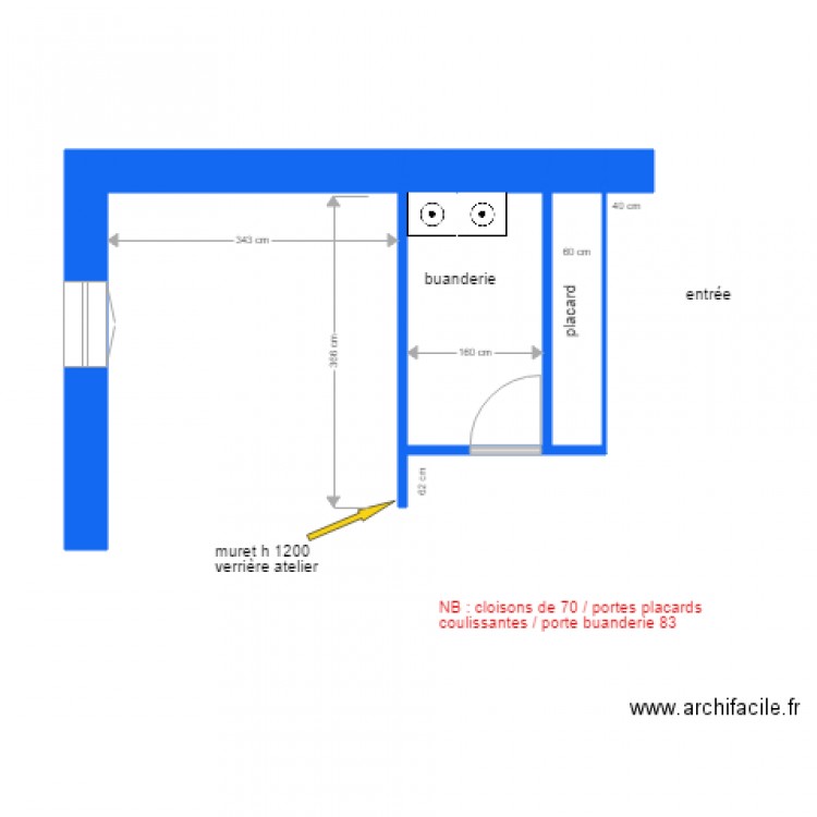 AN CUISINE BUANDERIE. Plan de 0 pièce et 0 m2