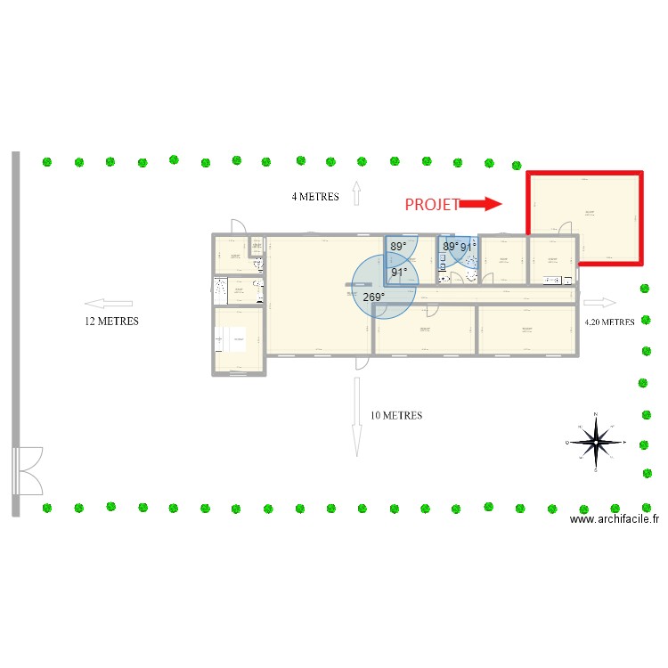 Plan Gujan Abri Projet APRES. Plan de 12 pièces et 200 m2