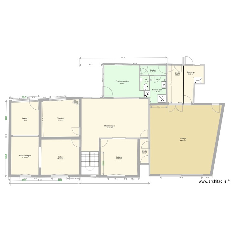 Projet RdC  v5 reduite. Plan de 0 pièce et 0 m2