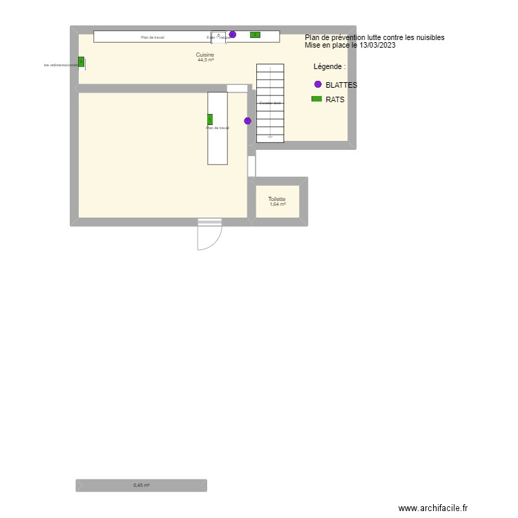 Transat le havre. Plan de 6 pièces et 70 m2