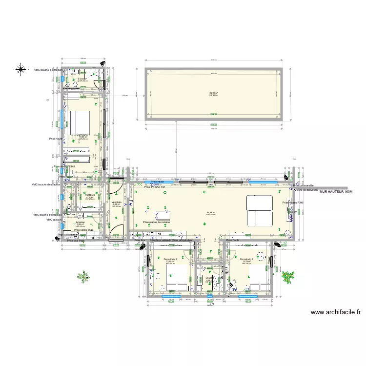 VILLA LAROMANA GROS OEUVRE  . Plan de 