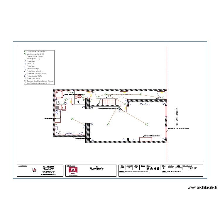 74 VAN GRUTTEN RDC Plan Elec. Plan de 0 pièce et 0 m2