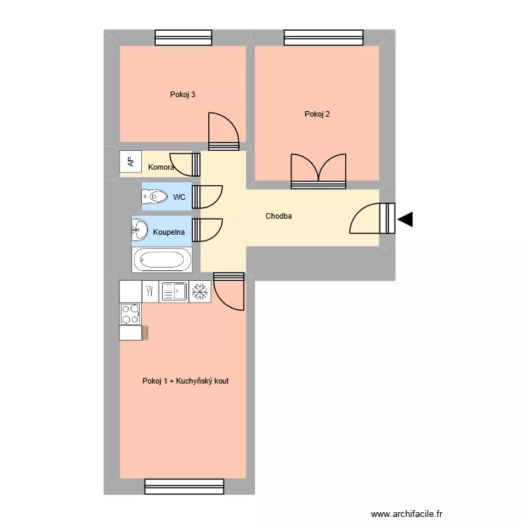 Bieblova 625, byt 5. Plan de 13  et 178 m²