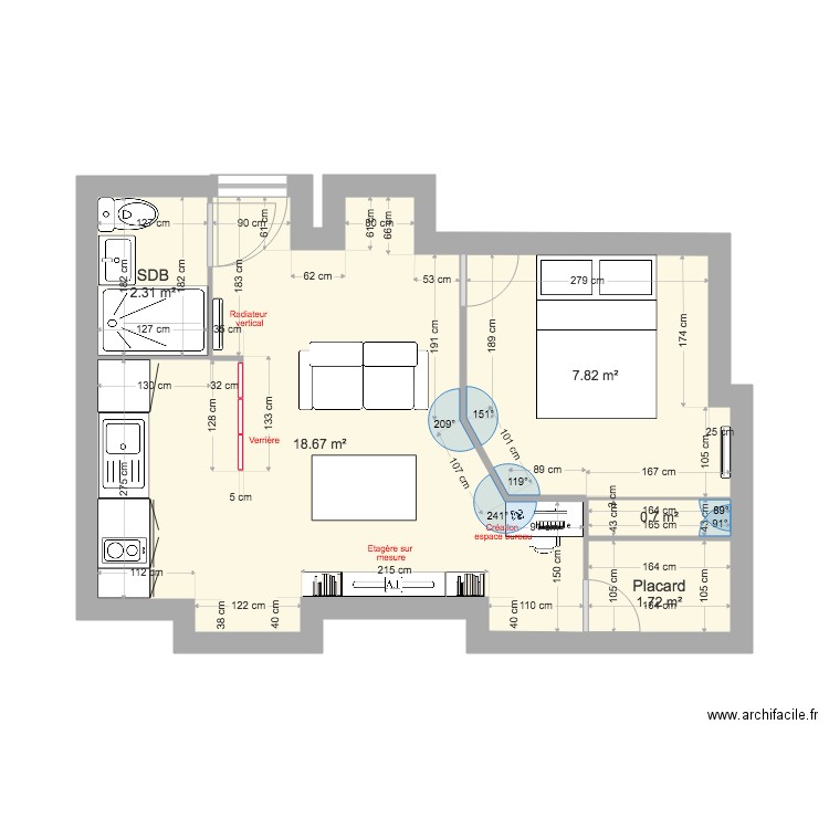 Proust T2 Etat projeté. Plan de 0 pièce et 0 m2