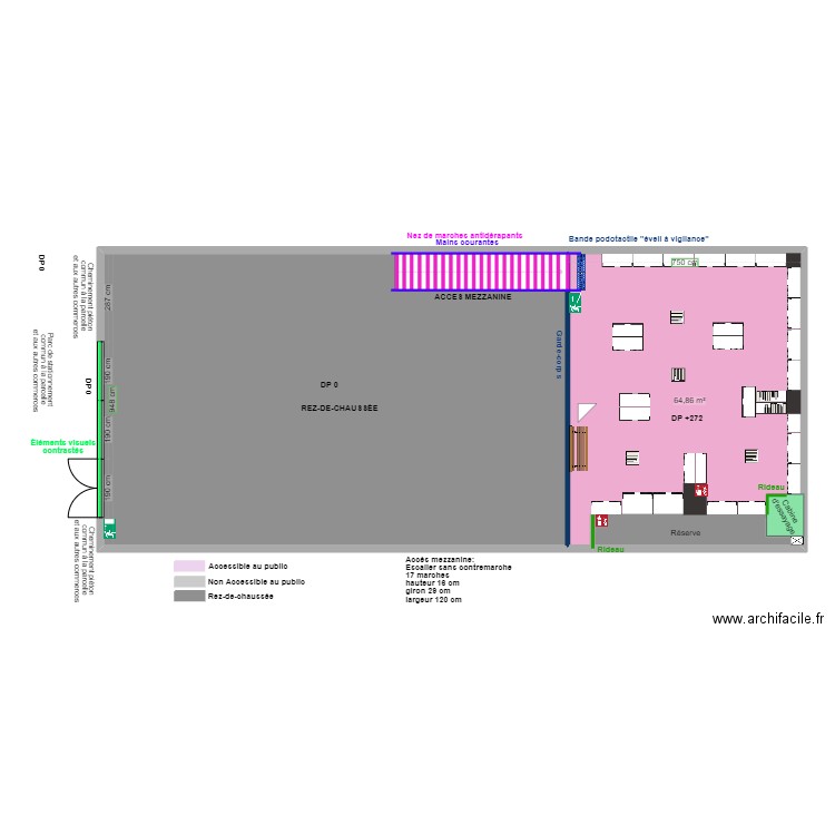 PADD LIMAY MEZZANINE APRES TRAVAUX. Plan de 3 pièces et 212 m2