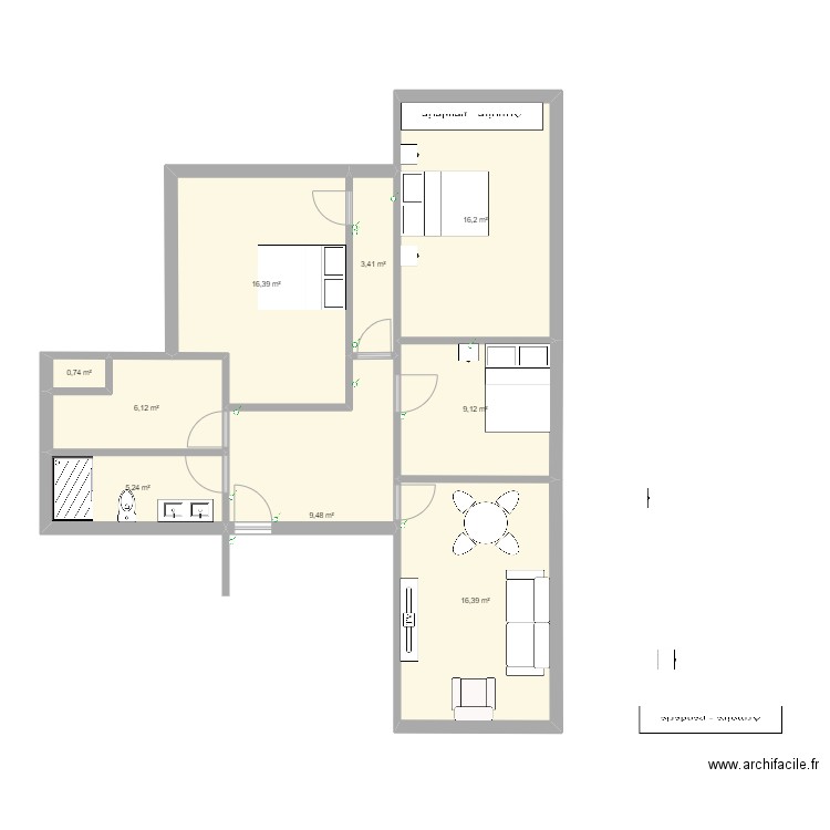 Gloria DEFINITIVO 2 PLANTA. Plan de 9 pièces et 83 m2