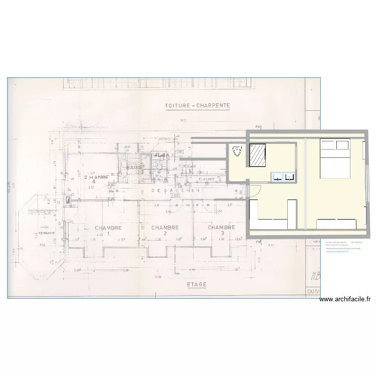 GISTELINCK Plan situation projet&eacute;e 02/10/2023. Plan de 