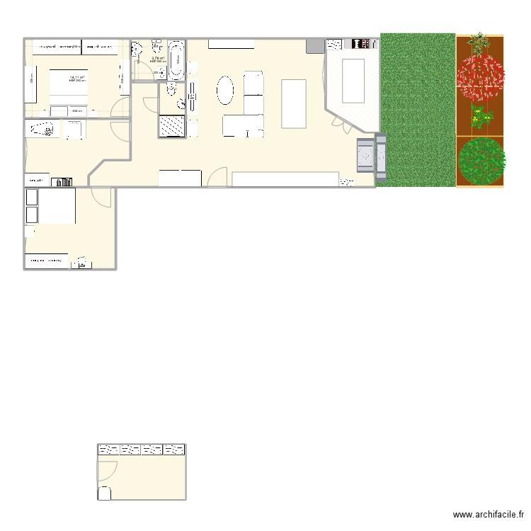 Chavornay - Extérieur. Plan de 8 pièces et 108 m2