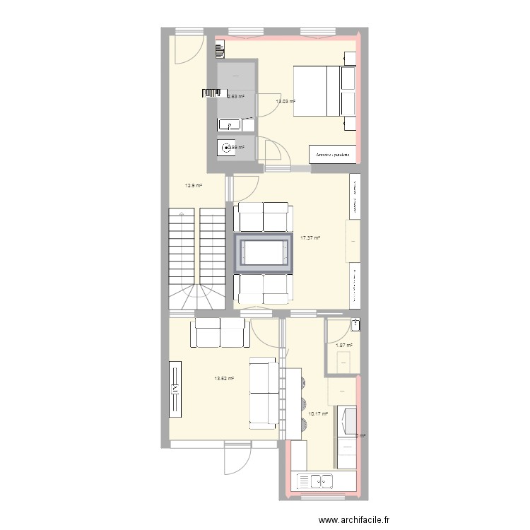 PLAN MOBILIER RDC 2 SALONS 41 REU DE LAMBRES DOUAI. Plan de 0 pièce et 0 m2