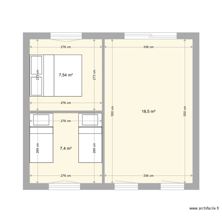 Appart garage 4. Plan de 3 pièces et 33 m2