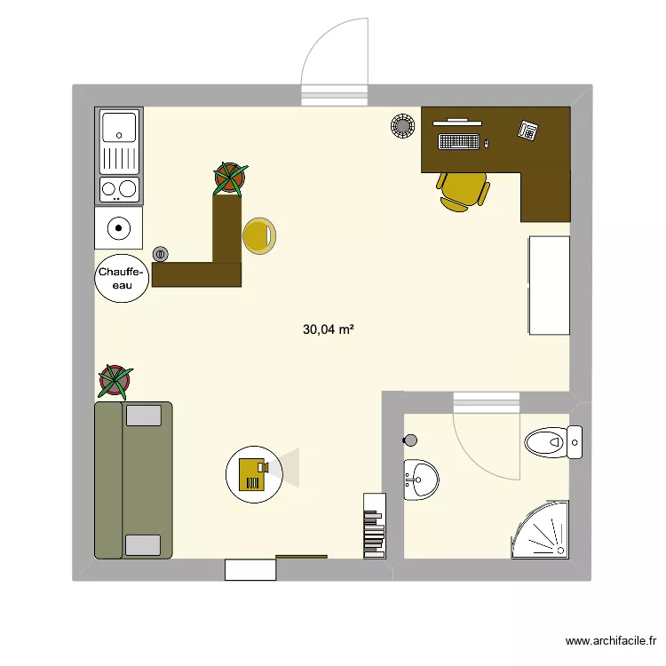 studio 31m2. Plan de 