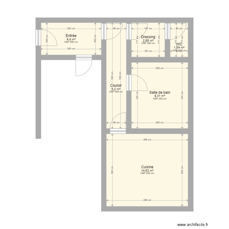 plan KREMER. Plan de 6 pièces et 38 m2