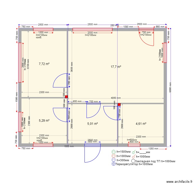 45 3 Andrey 70. Plan de 0 pièce et 0 m2