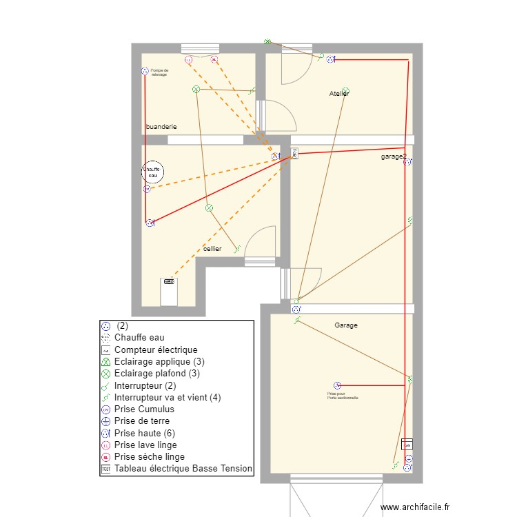 RDCH FRANCHOIS. Plan de 5 pièces et 55 m2