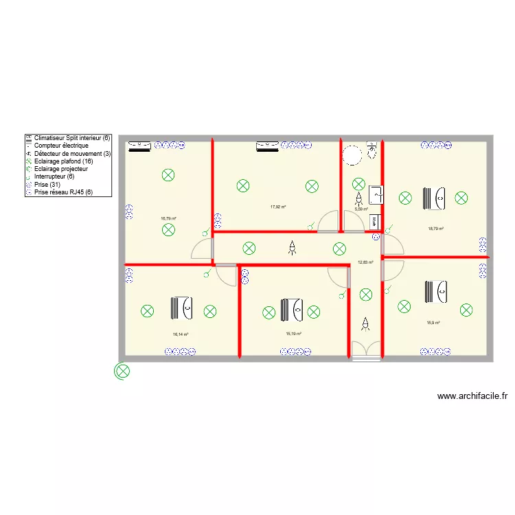 Ancien bureau V4. Plan de 