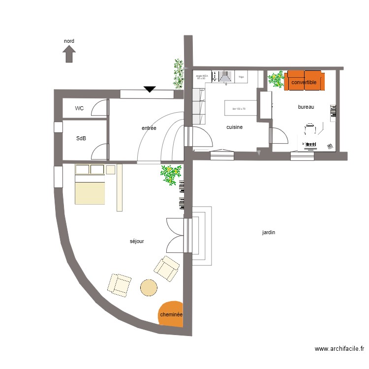 habitation Isa. Plan de 0 pièce et 0 m2