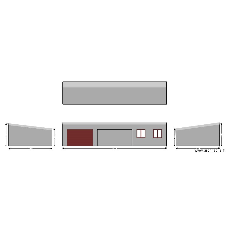 vue des facades. Plan de 0 pièce et 0 m2