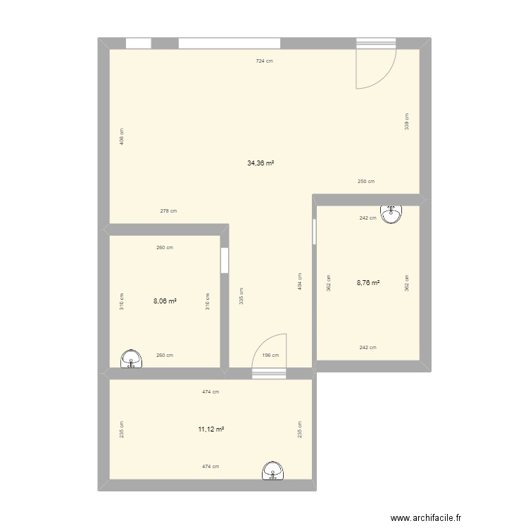 Plan local Aubière 22032023. Plan de 4 pièces et 62 m2