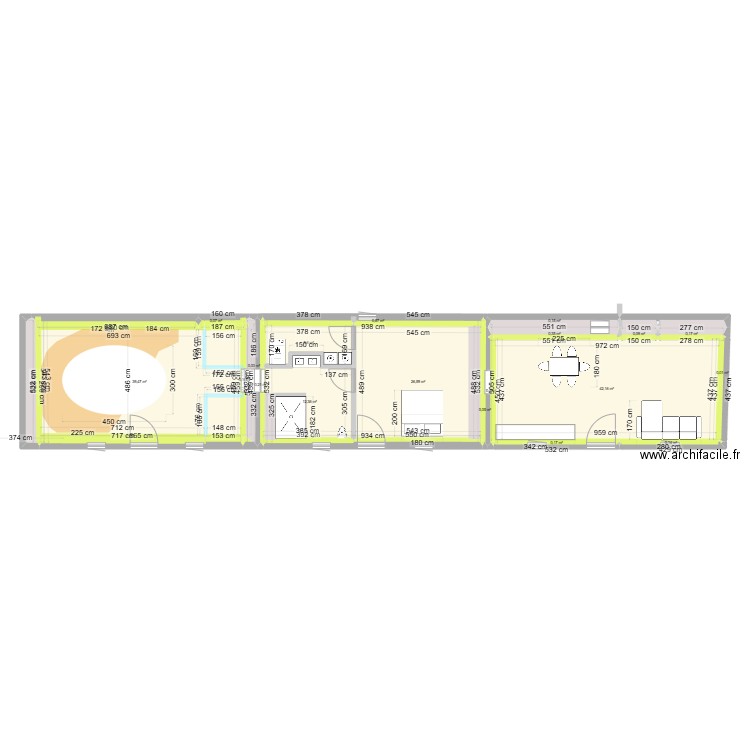 plan précis en bas. Plan de 19 pièces et 128 m2