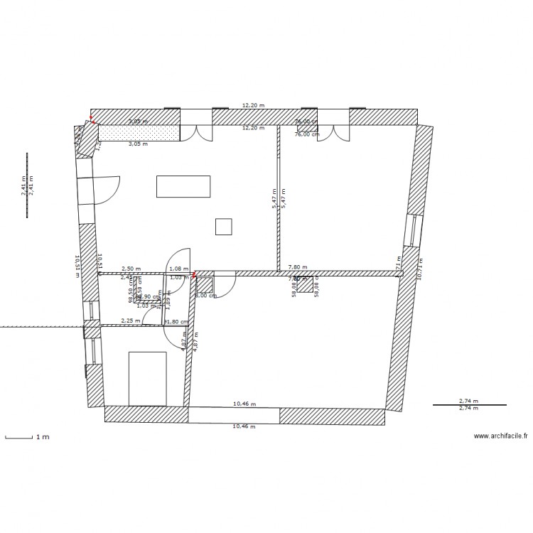 RDC 1 chambres. Plan de 0 pièce et 0 m2