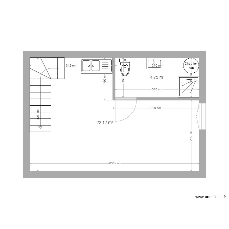 polytech Wittelsheim. Plan de 2 pièces et 27 m2