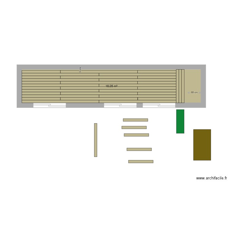 terrasse 23X138X4000 V2. Plan de 0 pièce et 0 m2