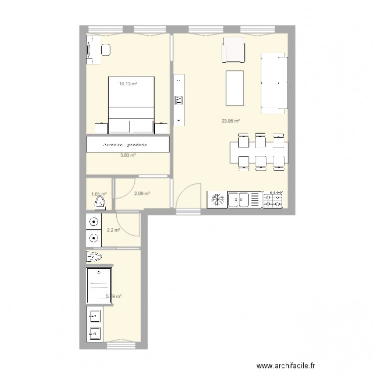 st denis T2. Plan de 0 pièce et 0 m2