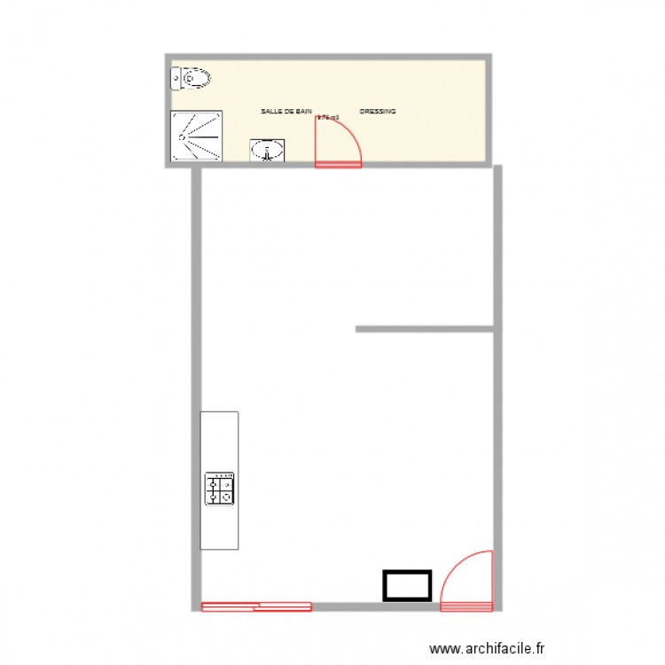 STUDIO 2. Plan de 0 pièce et 0 m2